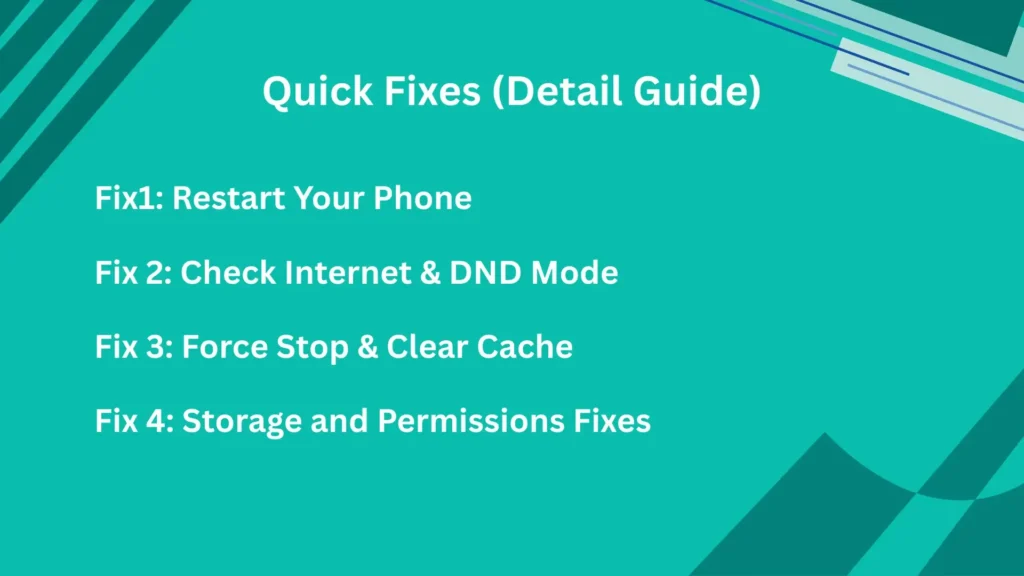 Quick Fixes (Detail Guide)